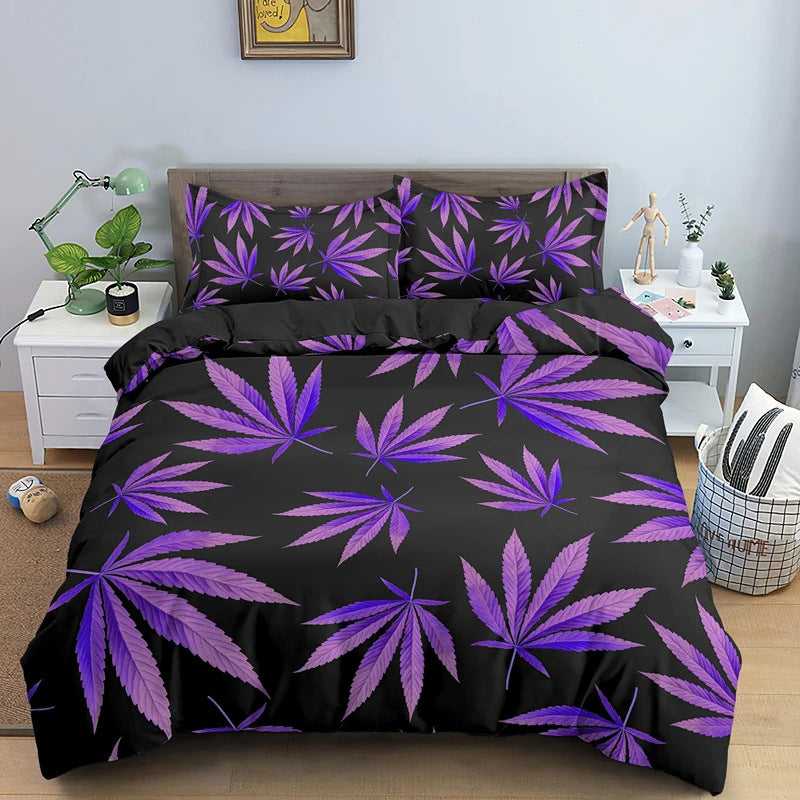 Colorful Psychedelic Weed Leaf Bedding Set