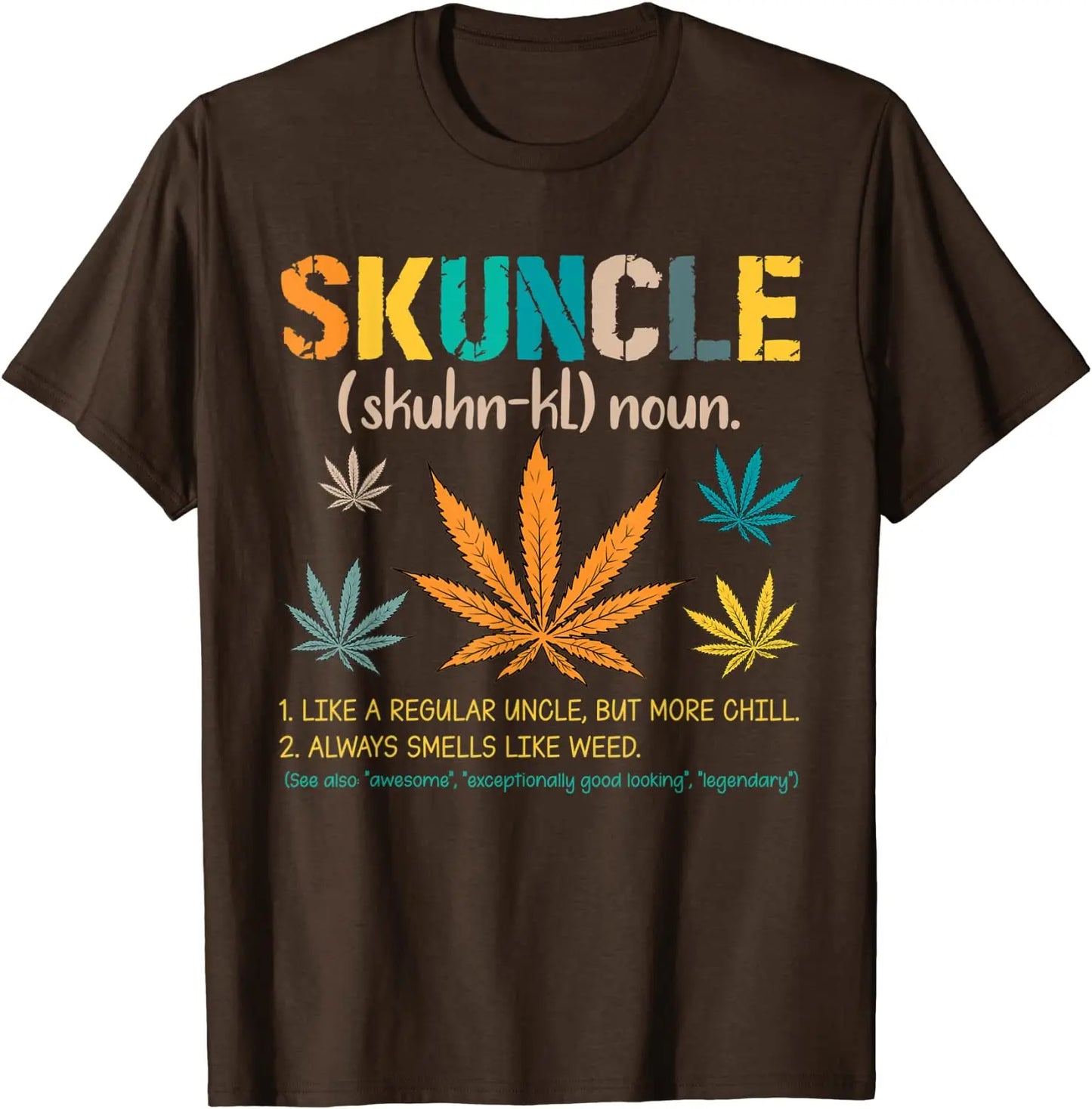 Skuncle Definition Funny Weed Pot Cannabis Stoner Uncle T-Shirt Custom 3D Printed Tops & Tees Hot Sale Cotton Men T Shirts