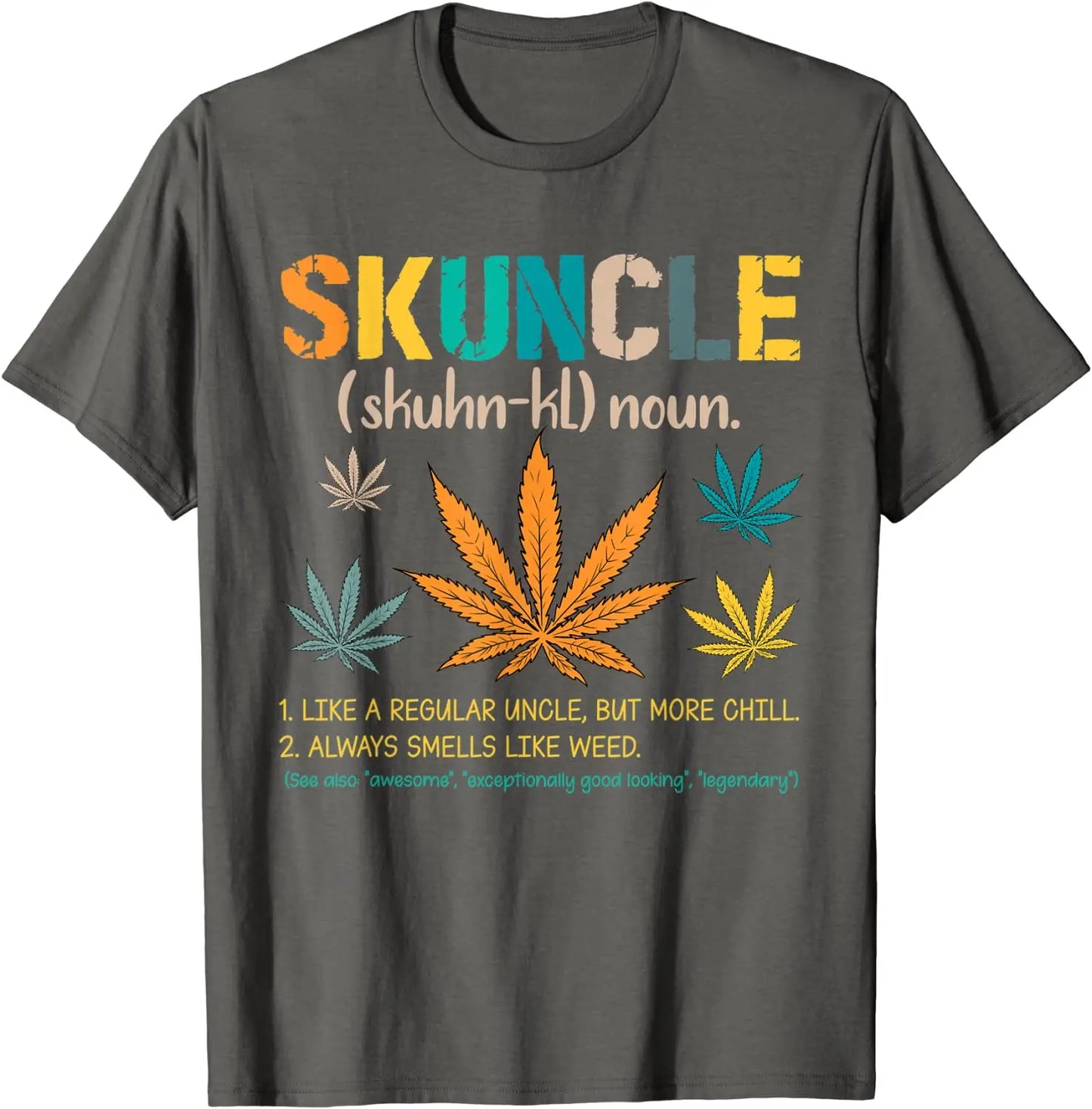 Skuncle Definition Funny Weed Pot Cannabis Stoner Uncle T-Shirt Custom 3D Printed Tops & Tees Hot Sale Cotton Men T Shirts