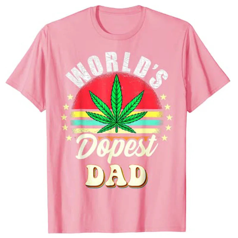 Vintage Worlds Dopest Dad Weed Cannabis Father Day T-Shirt Graphic Tee Tops Smoking Lover Apparel Gifts Customized Products