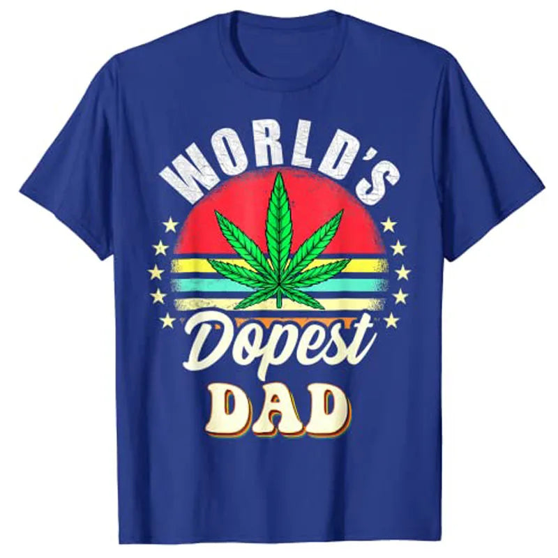 Vintage Worlds Dopest Dad Weed Cannabis Father Day T-Shirt Graphic Tee Tops Smoking Lover Apparel Gifts Customized Products