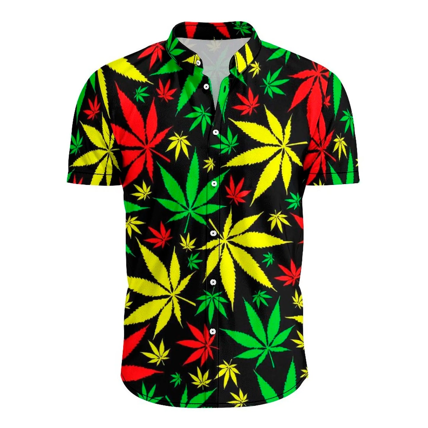 Green Weed Leaf 3D Shirt Hawaii Shirt Men Summer Short Sleeve Shirt Men Shirts 2023 Oversized 5XL Shirt Streetwear Loose Tees