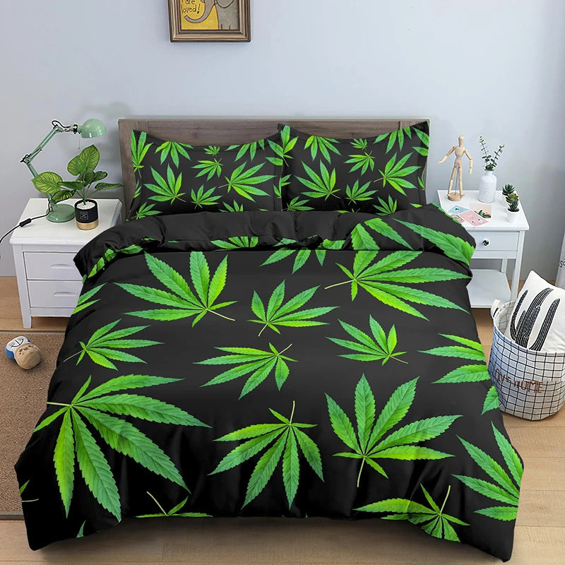 Colorful Psychedelic Weed Leaf Bedding Set